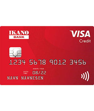 Rødt Ikano Visa-kort